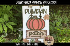 Pumpkin Patch Pallet Sign Door Hanger | Autumn Laser SVG Product Image 1