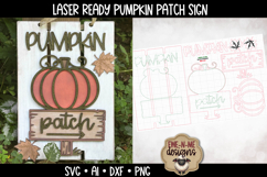 Pumpkin Patch Pallet Sign Door Hanger | Autumn Laser SVG Product Image 2