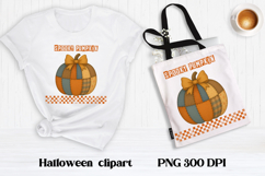Halloween patchwork pumpkin clipart | Halloween sublimation Product Image 1