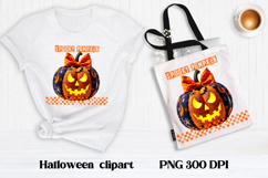 Halloween patchwork pumpkin clipart | Halloween sublimation Product Image 1