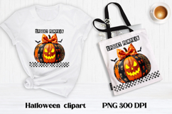 Halloween patchwork pumpkin clipart | Halloween sublimation Product Image 1