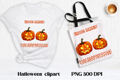 Halloween patchwork pumpkin clipart | Halloween sublimation Product Image 1