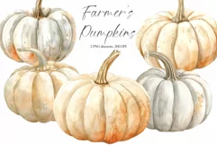 Watercolor pumpkin clipart - Autumn pumpkin png - Fall Product Image 1