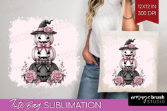 Pumpkins Cute Tote Bag Pink Halloween Tote Bag PNG Product Image 1
