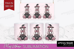 Pumpkins Cute Mug Wrap Pink Halloween Mug PNG Sublimation Product Image 1