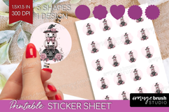 Pumpkins Cute Round Sticker Pink Halloween Printable Sticker Product Image 1