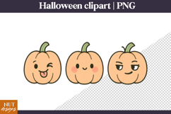 Cute Creepy Halloween Clipart Halloween Pumpkin Faces PNG Product Image 1