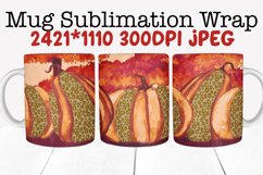 Mug Sublimation Wrap - Leopard Pumpkins Autumn Scene Product Image 1