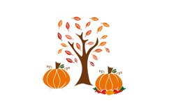 Pumpkins And Autumn Tree Product Image 1