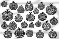 Pumpkins in Celtic Art- Style Autumn Detailed SVG Product Image 22