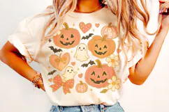 Halloween Spooky Pumpkin PNG, Pumpkin Fall Bow PNG, Autumn Product Image 2