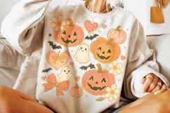 Halloween Spooky Pumpkin PNG, Pumpkin Fall Bow PNG, Autumn Product Image 3