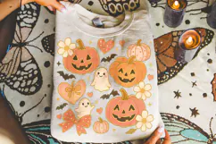 Halloween Spooky Pumpkin PNG, Pumpkin Fall Bow PNG, Autumn Product Image 4
