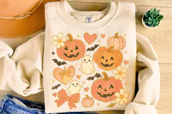Halloween Spooky Pumpkin PNG, Pumpkin Fall Bow PNG, Autumn Product Image 1
