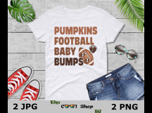 Pumpkins Football Baby Bumps Png Files, Funny Pregnant Png Product Image 3