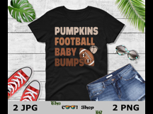 Pumpkins Football Baby Bumps Png Files, Funny Pregnant Png Product Image 2