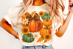 Fall Coquette Pumpkin PNG, Pumpkin Fall Bow PNG, Autumn PNG Product Image 1