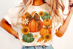 Fall Coquette Pumpkin PNG, Pumpkin Fall Bow PNG, Autumn PNG Product Image 1