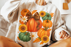 Fall Coquette Pumpkin PNG, Pumpkin Fall Bow PNG, Autumn PNG Product Image 2