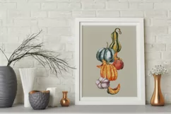 Pumpkins harvest Watercolor clipart 3 PNG Product Image 2