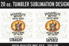 20 oz Skinny Tumbler Sublimation Pumpkin Spice Coffee House Product Image 3