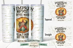 20 oz Skinny Tumbler Sublimation Pumpkin Spice Coffee House Product Image 1