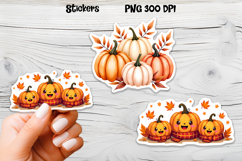Fall pumpkin stickers | Printable autumn sticker Product Image 1