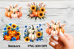 Fall pumpkin stickers | Printable autumn sticker Product Image 1