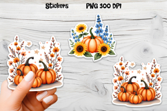 Fall pumpkin stickers | Printable autumn sticker Product Image 1