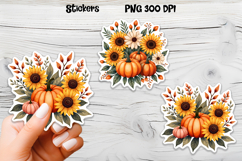 Fall pumpkin stickers | Printable autumn sticker Product Image 1