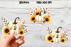 Fall pumpkin stickers | Printable autumn sticker Product Image 1