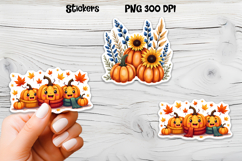 Fall pumpkin stickers | Printable autumn sticker Product Image 1