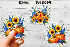 Fall pumpkin stickers | Printable autumn sticker Product Image 1