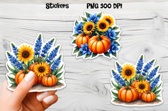 Fall pumpkin stickers | Printable autumn sticker Product Image 1