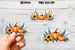 Fall pumpkin stickers | Printable autumn sticker Product Image 1