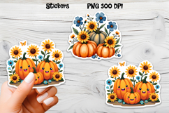 Fall pumpkin stickers | Printable autumn sticker Product Image 1