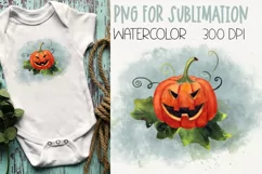 Watercolor Halloween sublimation design. PNG for sublmation Product Image 1