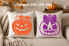 Halloween pumpkin bow SVG design | Halloween SVG Product Image 1