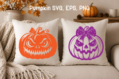 Halloween pumpkin bow SVG | Halloween SVG Product Image 1