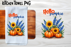 Fall pumpkin kitchen towel PNG | Thanksgiving kitchen towel Product Image 4