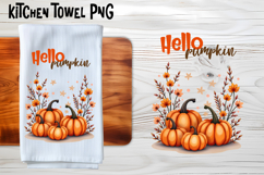 Fall pumpkin kitchen towel PNG | Thanksgiving kitchen towel Product Image 5