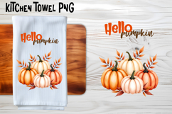 Fall pumpkin kitchen towel PNG | Thanksgiving kitchen towel Product Image 6