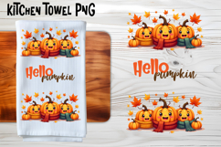 Fall pumpkin kitchen towel PNG | Thanksgiving kitchen towel Product Image 1