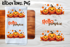 Fall pumpkin kitchen towel PNG | Thanksgiving kitchen towel Product Image 1