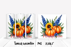 Fall tumbler wrap | Autumn tumbler | Pumpkin tumbler wrap Product Image 1