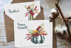 Pumpkins vases Watercolor floral harvest clipart 3 PNG Product Image 2