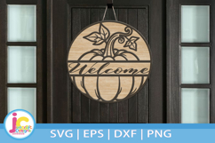 Fall Pumpkin Welcome Porch sign svg Laser Glowforg Product Image 2