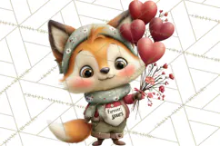Punny Animal Valentine PNG, Cute Love Clipart Product Image 4