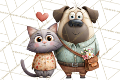 Punny Animal Valentine PNG, Cute Love Clipart Product Image 3