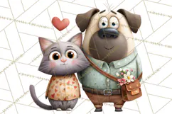 Punny Animal Valentine PNG, Cute Love Clipart Product Image 3